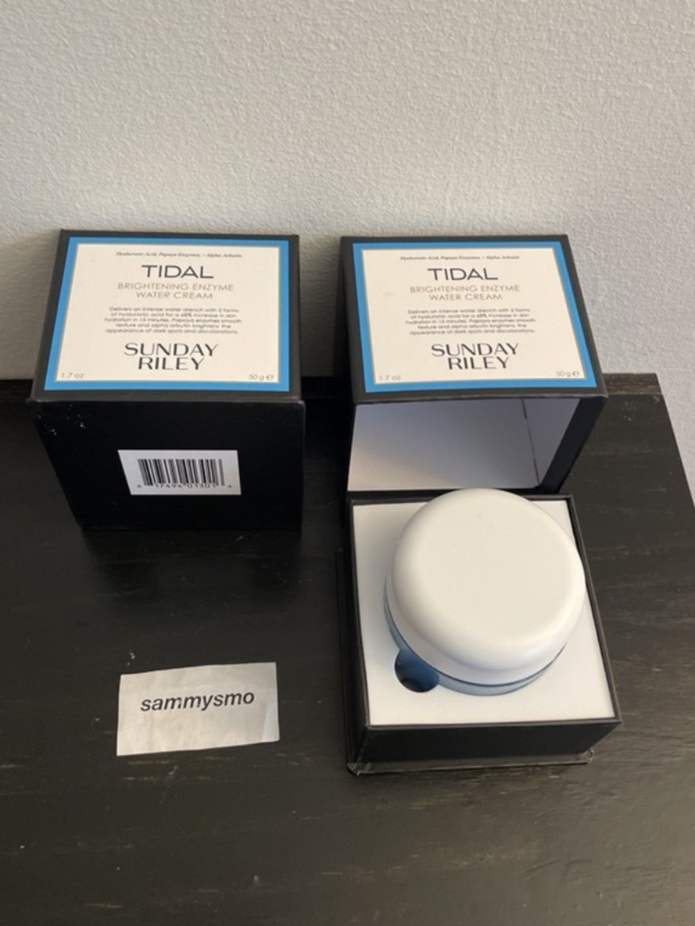 Sunday Riley Tidal Brightening Enzyme Water Cream, 1.7 oz., x2 W Box Applicator